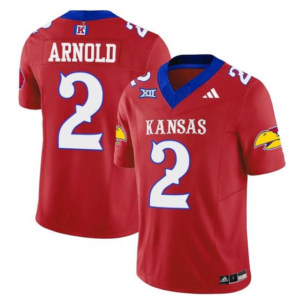 Men's Lawrence Arnold Jersey #2 Kansas Jayhawks Blackhawk Vapor Limited Football Red