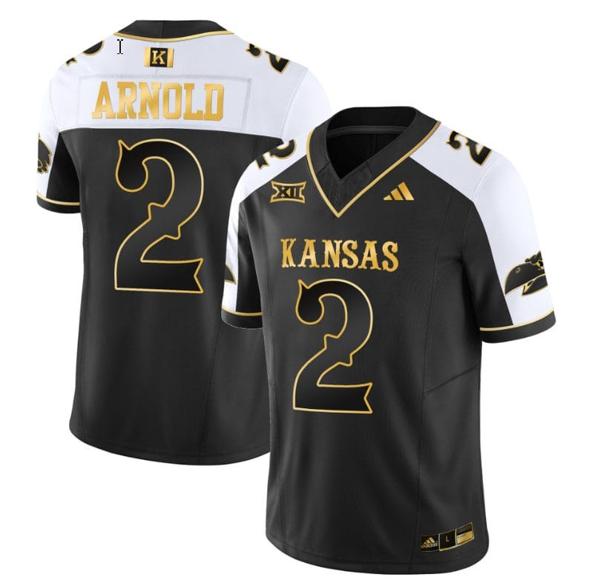 Men's Lawrence Arnold Jersey #2 Kansas Jayhawks Blackhawk Gold Vapor Football Alternate