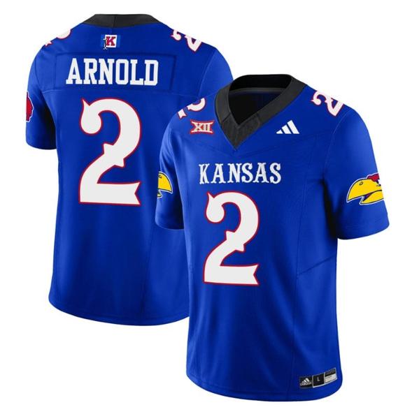 Men's Lawrence Arnold Jersey #2 Kansas Jayhawks Blackhawk Vapor Limited Football Royal