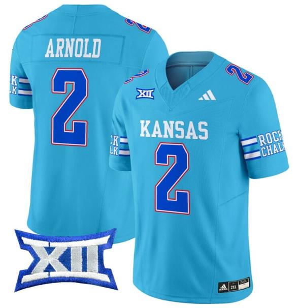 Men's Lawrence Arnold Jersey #2 Kansas Jayhawks 2024 Vapor College Football Vapor Limited Old Ku