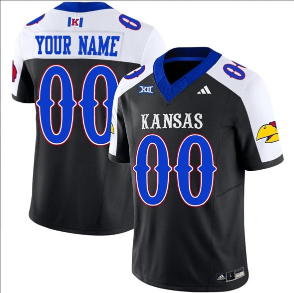 Men's Custom Kansas Jayhawks Jersey Name and Number Vapor Limited Football Stitched Alternate