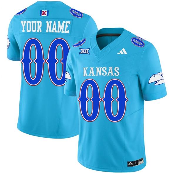 Men's Custom Kansas Jayhawks Jersey Name and Number Vapor Limited Football Stitched Old KU