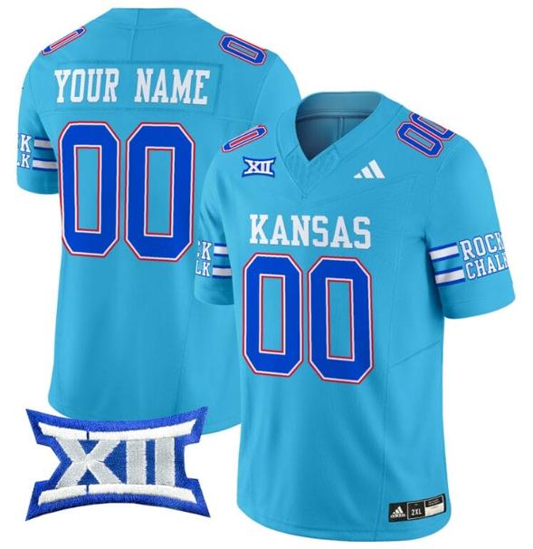 Men's Custom Kansas Jayhawks Jersey Name and Number 2024 Vapor College Football Vapor Limited Old Ku