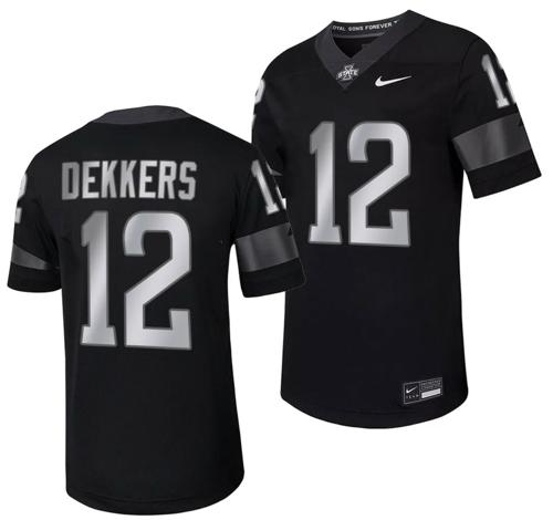 Men's Iowa State Cyclones Hunter Dekkers Jersey Alternate College Football Black #12