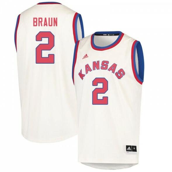 Men's Mens Kansas #2 Christian Braun Jersey Cream Stitched College Basketball Jerseys