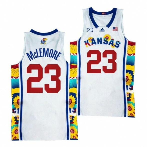 Men's Kansas Jayhawks #23 Ben McLemore Jersey Sunflower Showdown White Basketball Jerseys