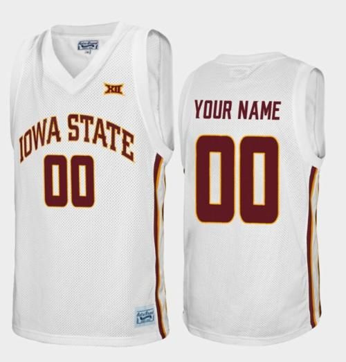 Men's Custom Iowa State Cyclones Jersey Name and Number College Basketball White Alumni