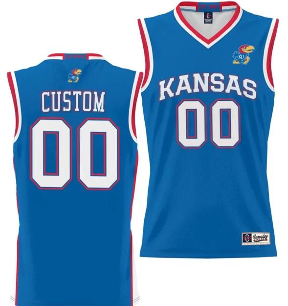 Men's Custom Kansas Jayhawks Jersey Name and Number NIL College Basketball Lightweight Royal