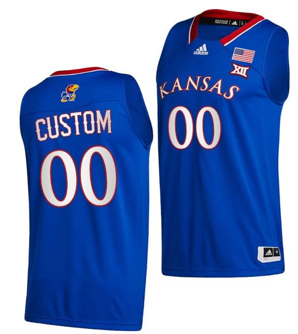 Men's Custom Kansas Jayhawks Jersey Name and Number College Basketball New Season Royal