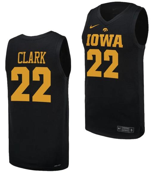 Men's Caitlin Clark Jersey #22 Iowa Hawkeyes Basketball uniform 2023-24 Black