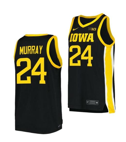 Men's Men's #24 Kris Murray Jersey Iowa Hawkeyes College Basketball Jerseys