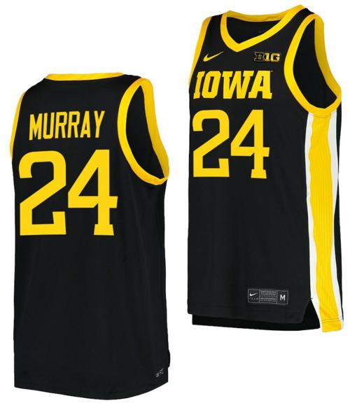 Men's Kris Murray Jersey Iowa Hawkeyes College Basketball Black #24