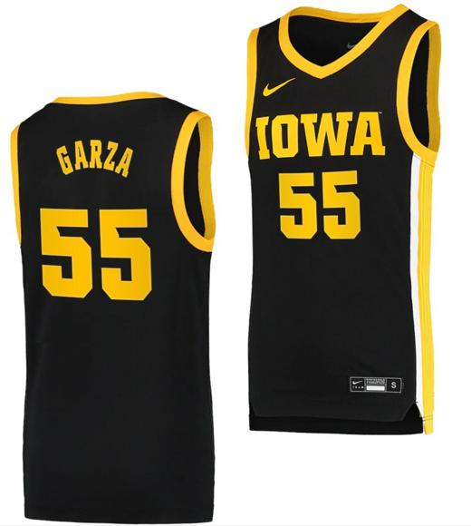 Men's Luka Garza Jersey Iowa Hawkeyes College Basketball Swingman Black #55