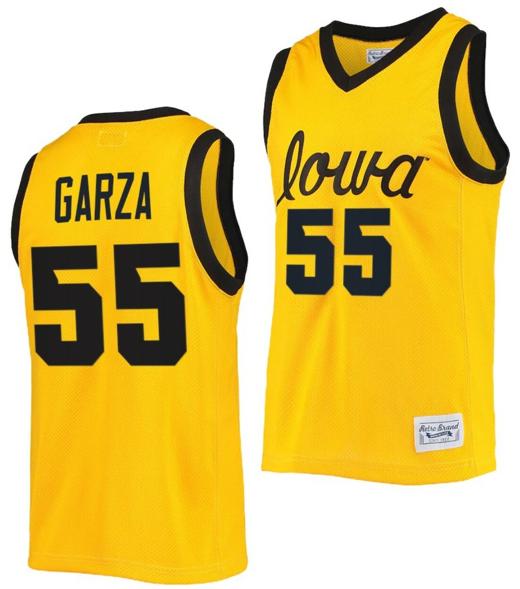 Men's Luka Garza Jersey Iowa Hawkeyes College Basketball Classic Gold #55