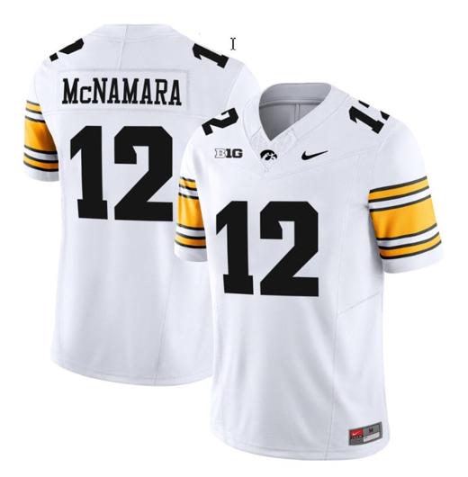 Men's Cade McNamara Jersey #12 Iowa Hawkeyes Vapor Limited College Football White