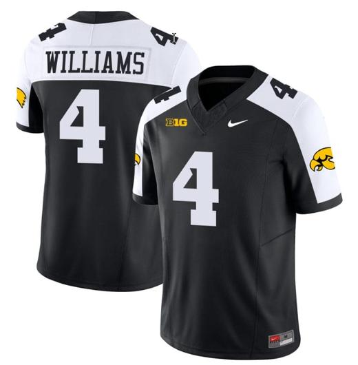 Men's Leshon Williams Jersey #4 Iowa Hawkeyes Vapor Limited College Football Black Alternate