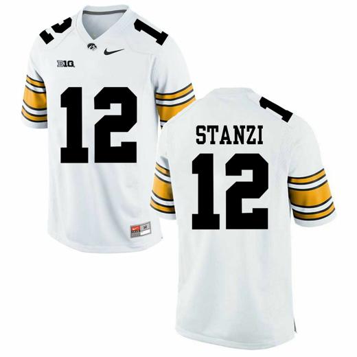 Men's Iowa Hawkeyes #12 Ricky Stanzi NCAA College Football Jersey White