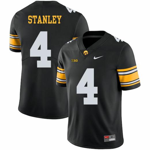 Men's Iowa Hawkeyes #4 Nathan Stanley NCAA College Football Jersey Black