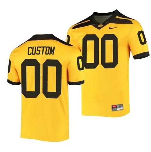 Men's Iowa Hawkeyes Custom Jersey Gold Alternate Legend Jersey