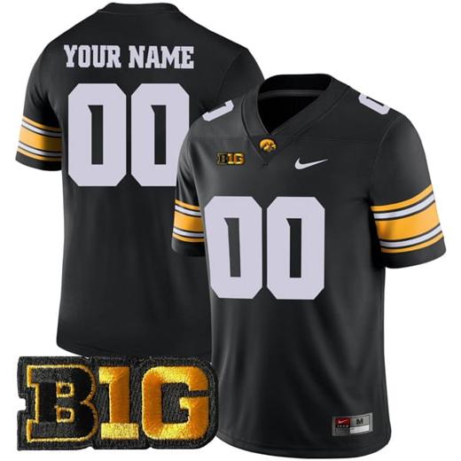 Men's Custom Iowa Hawkeyes Jersey Name and Number College Football Black Game All Stitched