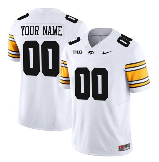 Men's Custom Iowa Hawkeyes Jersey Name and Number Vapor Limited Football White