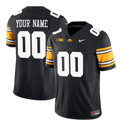 Men's Custom Iowa Hawkeyes Jersey Name and Number Vapor Limited Football Black