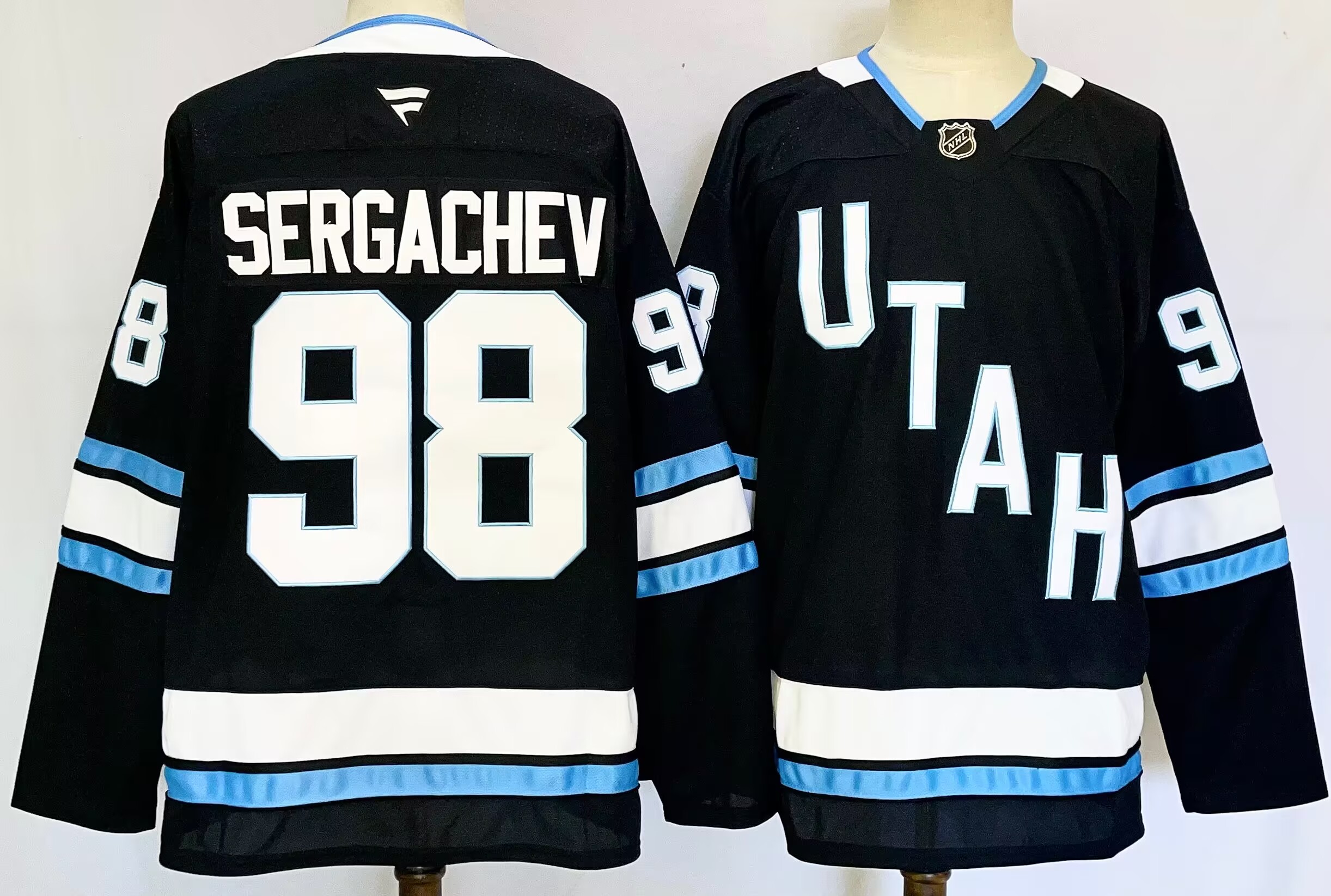 Men's Utah Hockey Club #98 Mikhail Sergachev Black 2024-25 Stitched Jersey