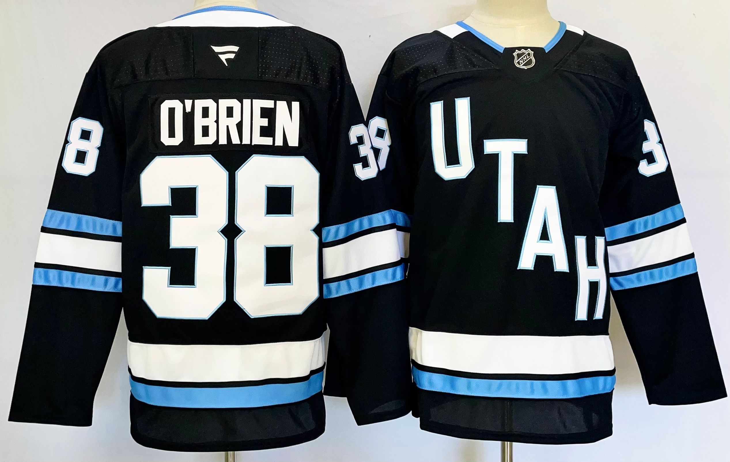 Men's Utah Hockey Club #38 Liam O'Brien Black 2024-25 Stitched Jersey