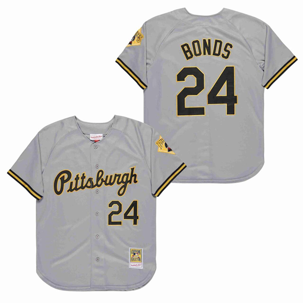 Men's Pittsburgh Pirates #24 Barry Bonds Gray Stitched Baseball Jersey