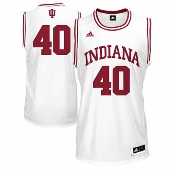 Men's Indiana Hoosiers #40 Cody Zeller NCAA Basketball Jersey White