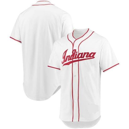 Men's Indiana Hoosiers Custom Name and Number College Baseball Jersey White