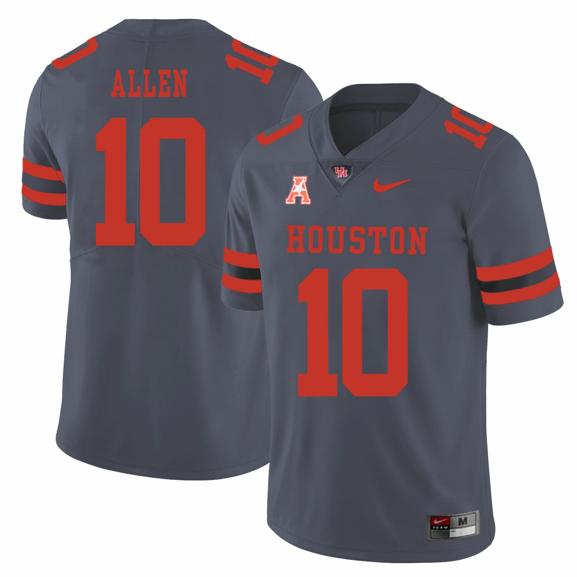 Men's Houston Cougars #10 Kyle Allen College Football Jersey Gray