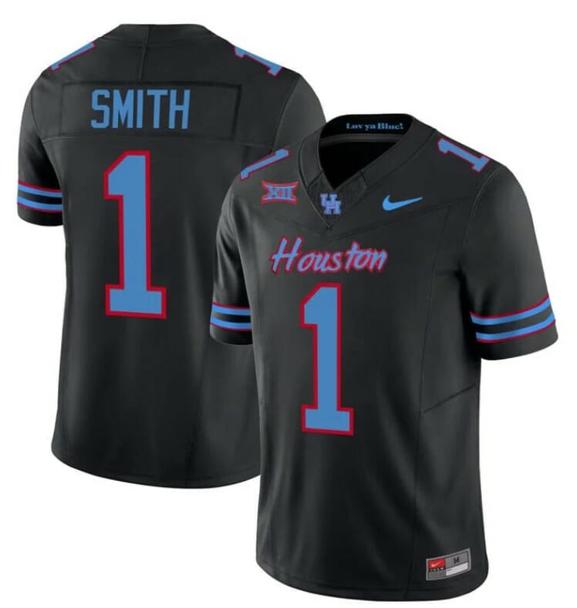 Men's Houston Cougars 2023 Oilers Donovan Smith Jersey #1 Inspired Vapor College Football All Stitched Black