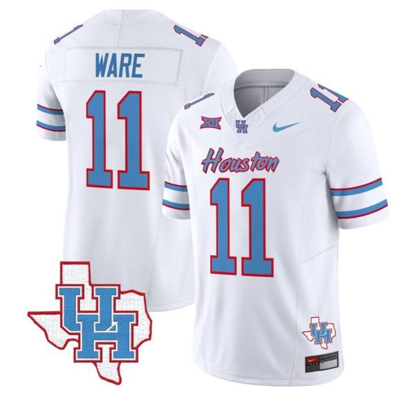 Men's Andre Ware Jersey #11 Houston Cougars Oilers Jersey Inspired Vapor College Football Limited Stitched White