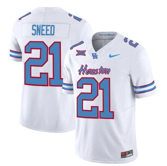 Men's Houston Cougars Oilers Stacy Sneed Jersey #21 Inspired Vapor College Football 2023 All Stitched White