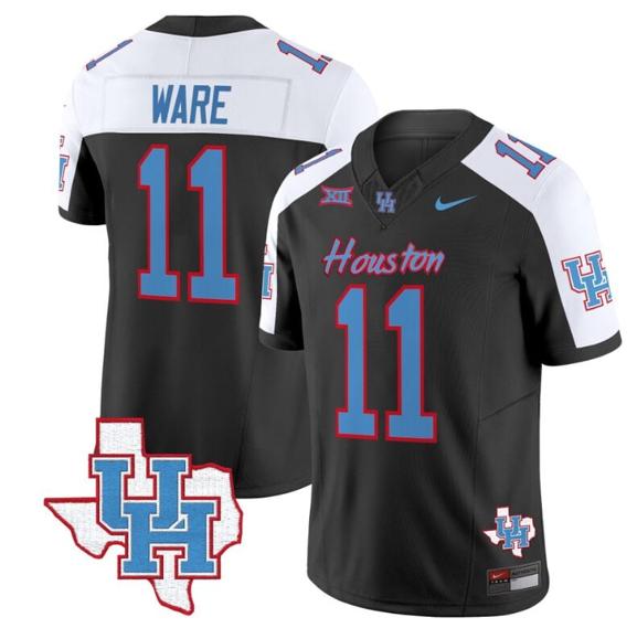 Men's Andre Ware Jersey #11 Houston Cougars Oilers Jersey Inspired Vapor College Football Limited Stitched Black Alternate