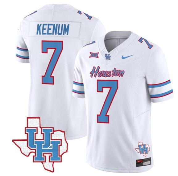 Men's Case Keenum Jersey #7 Houston Cougars Oilers Jersey Inspired Vapor College Football Limited Stitched White