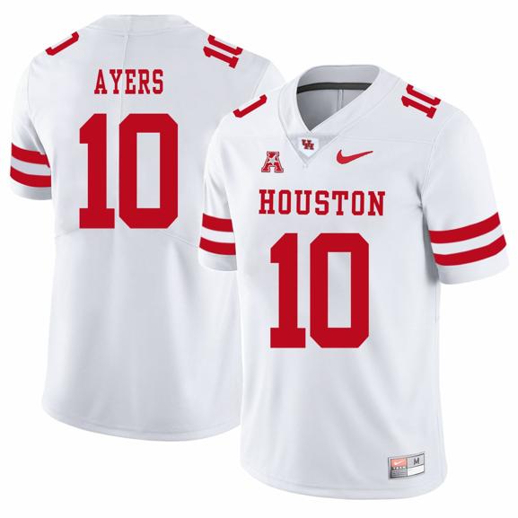 Men's Houston Cougars #10 Demarcus Ayers College Football Jersey White