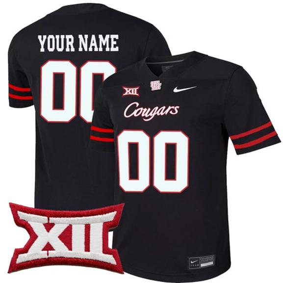 Men's Custom Houston Cougars Jersey Name and Number College Football Alternate Black All Stitched