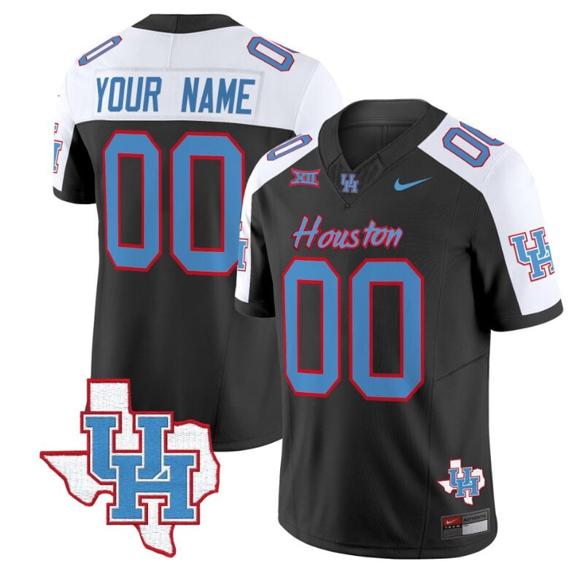 Men's Custom Houston Cougars Jersey Name and Number Inspired Vapor College Football Limited All Stitched Black Alternate