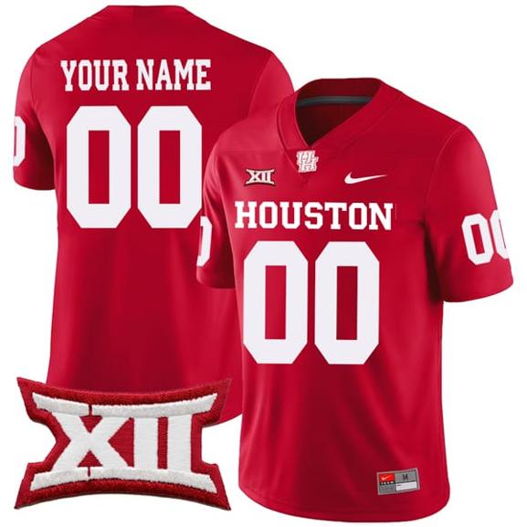 Men's Custom Houston Cougars Jersey Name and Number College Football Red Game All Stitched