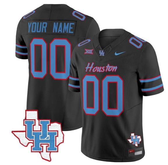 Men's Custom Houston Cougars Jersey Name and Number Inspired Vapor College Football Limited All Stitched Black