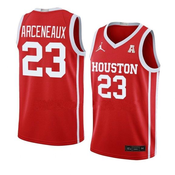 Men's #23 Terrance Arceneaux Jersey Houston Cougars College Basketball Red