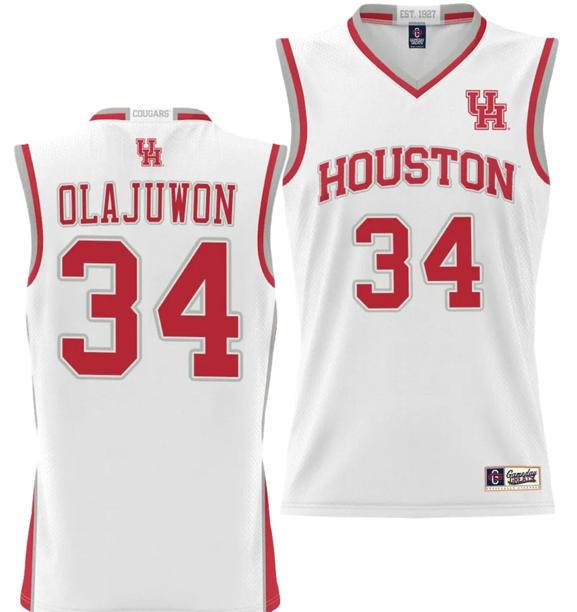 Men's Hakeem Olajuwon Jersey #34 Houston Cougars NIL College Basketball Lightweight White