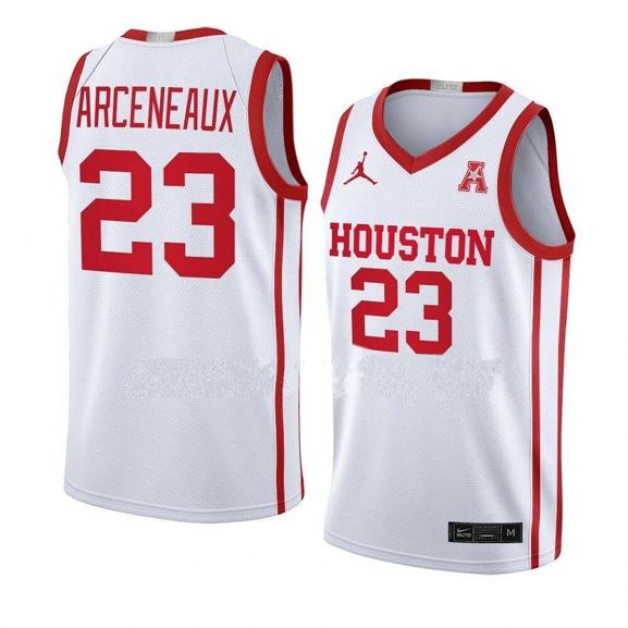 Men's #23 Terrance Arceneaux Jersey Houston Cougars College Basketball White