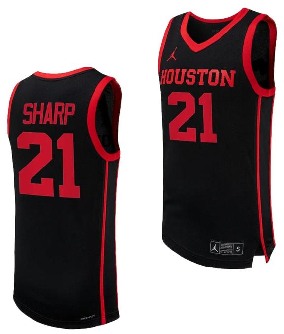 Men's Emanuel Sharp Jersey #21 Houston Cougars Basketball Replica uniform Black