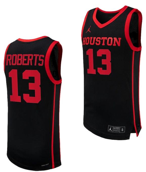 Men's JWan Roberts Jersey #13 Houston Cougars Basketball Replica uniform Black