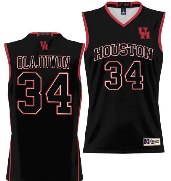 Men's Hakeem Olajuwon Jersey #34 Houston Cougars NIL College Basketball Lightweight Black