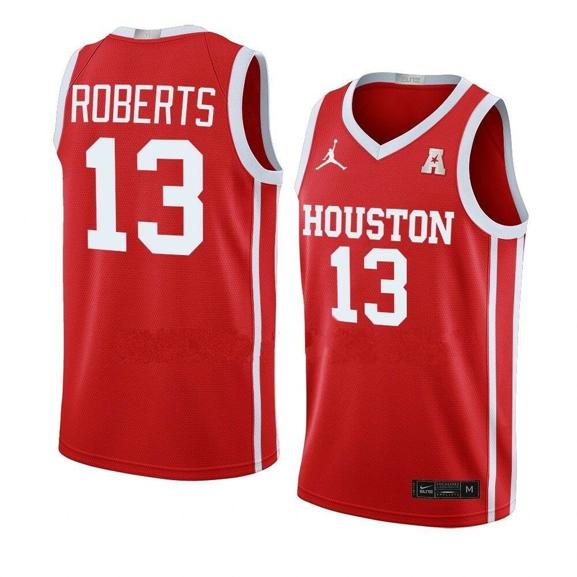 Men's #13 J'Wan Roberts Jersey Houston Cougars College Basketball Red