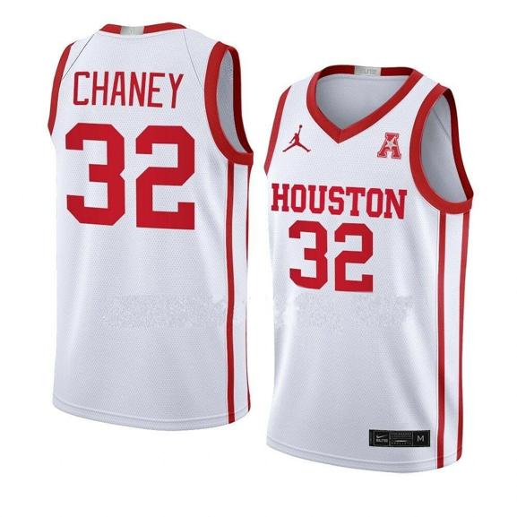 Men's #32 Reggie Chaney Jersey Houston Cougars College Basketball White